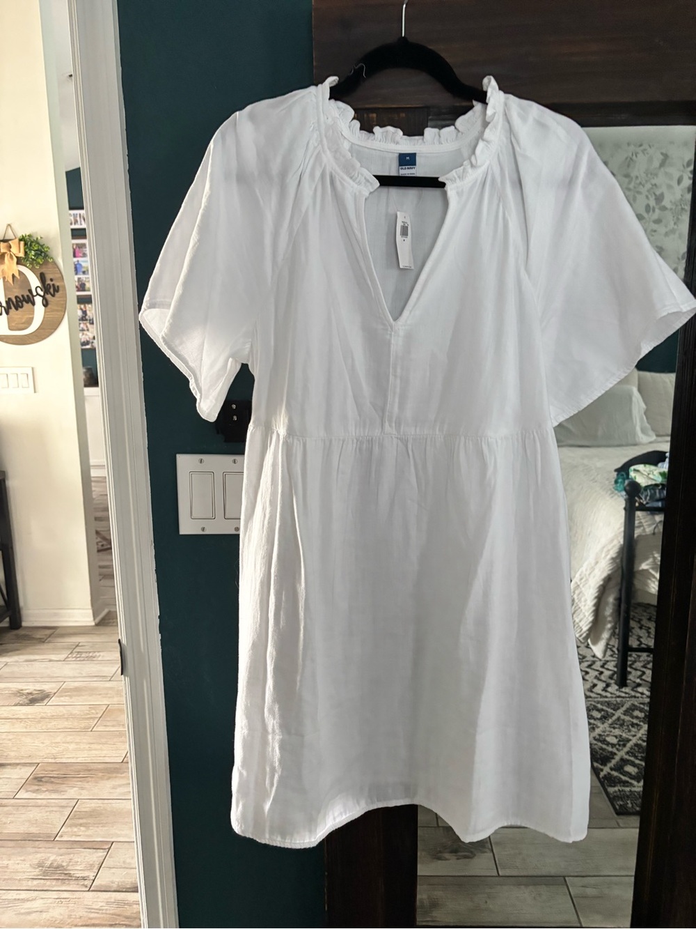 Old Navy Women's White Peasant Tunic Dress